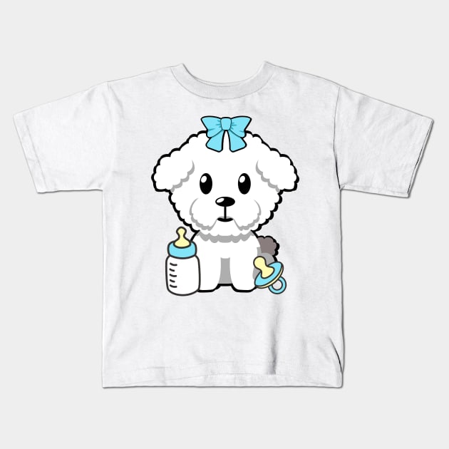 Cute furry dog Gender reveal - its a boy Kids T-Shirt by Pet Station